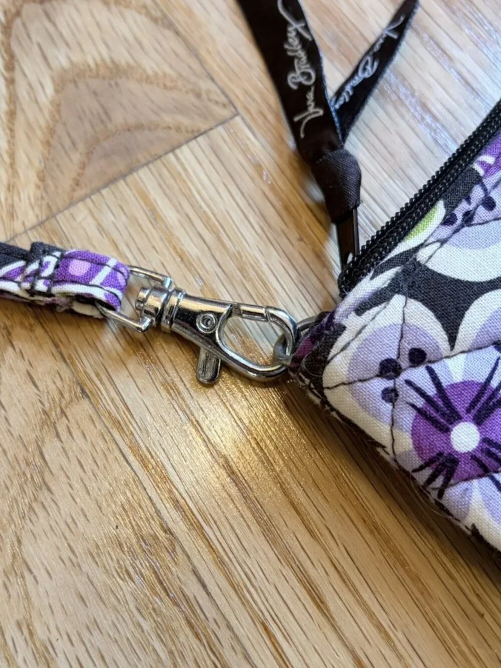 Vera Bradley Retired Plum Petals Double ID Wristlet Bifold Wallet NWT